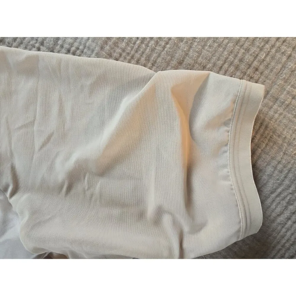 Wacoal Hi-Waist Thigh Shaper Sz M 6 Nude Tan Tummy Control open gusset underwear